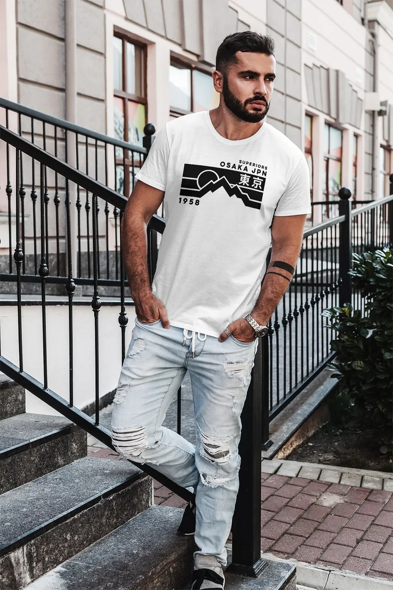 Herren T-Shirt Osaka Japan Superiors Mountain Retro Design Printshirt