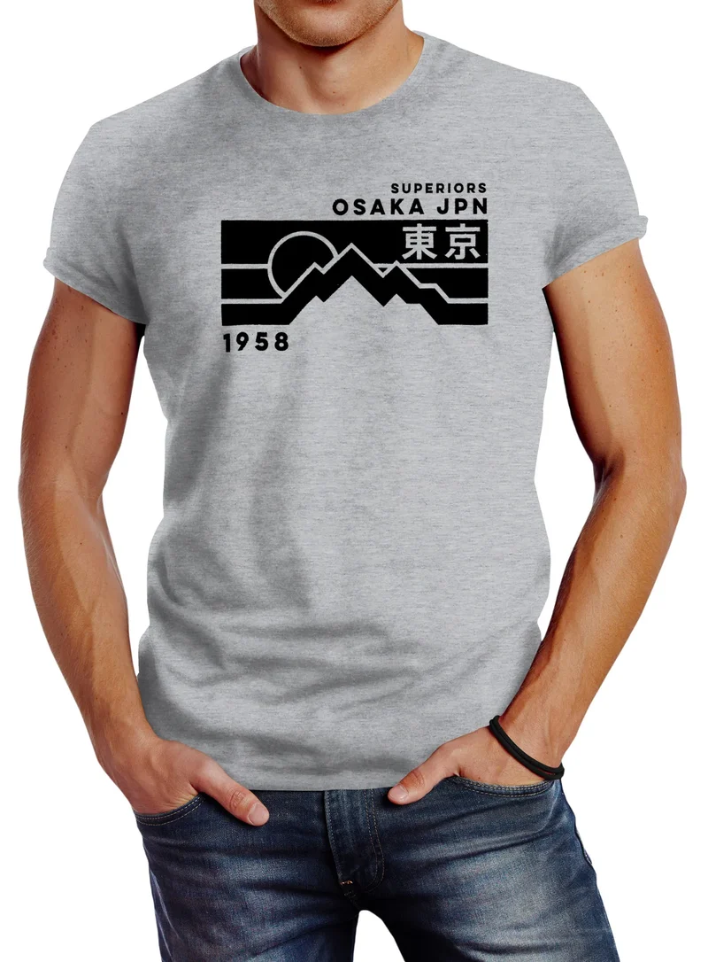Herren T-Shirt Osaka Japan Superiors Mountain Retro Design Printshirt