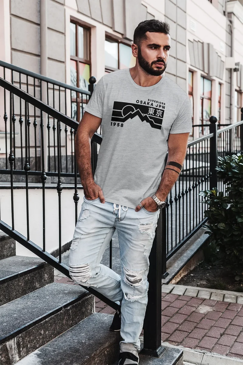 Herren T-Shirt Osaka Japan Superiors Mountain Retro Design Printshirt