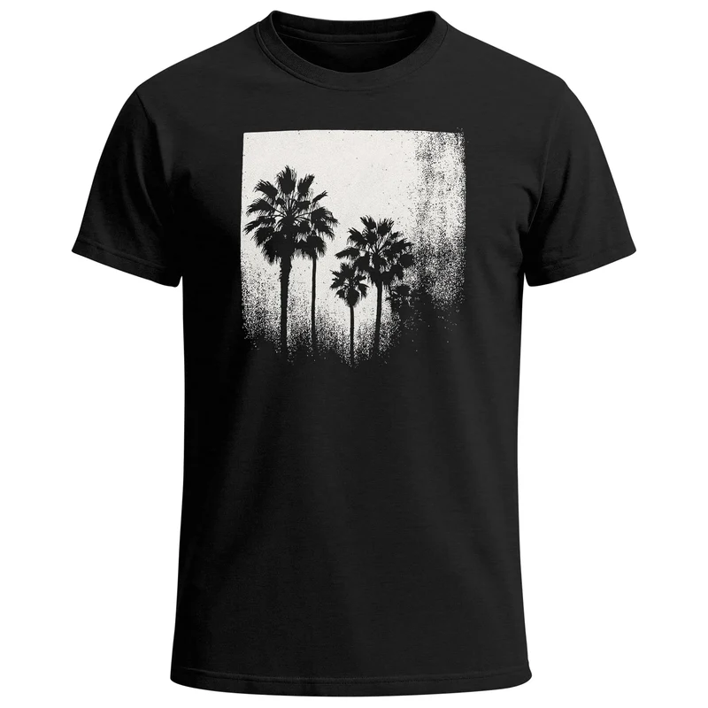 Herren T-Shirt Palmen Fotoprint Vintage Style Frontprint Beach Sommer Strand Outfit Retro Fashion Streetstyle