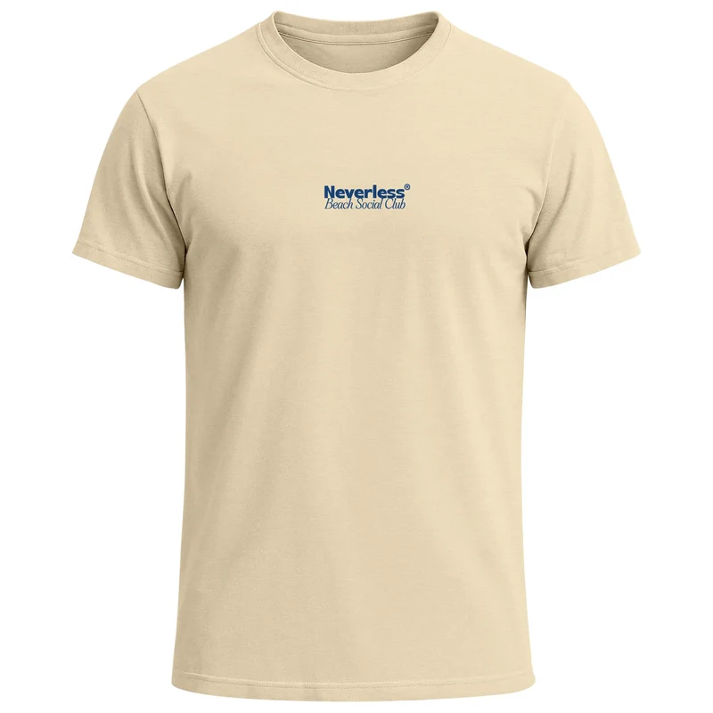 Herren T-Shirt Backprint Beach Social Club Surfer Grafik Sommer-Slogan – Kurzarm Freizeitshirt aus Baumwolle Fashion Streetstyle