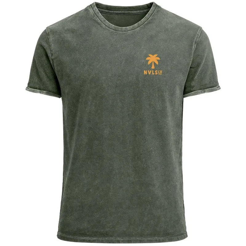 Herren Vintage T-Shirt Backprint Into the Jungle – Tiger Rückendruck Printshirt Fashion Streetstyle Used Look – Baumwolle