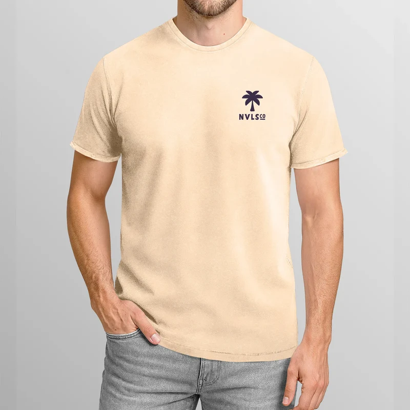 Herren Vintage T-Shirt Backprint Into the Jungle – Tiger Rückendruck Printshirt Fashion Streetstyle Used Look – Baumwolle