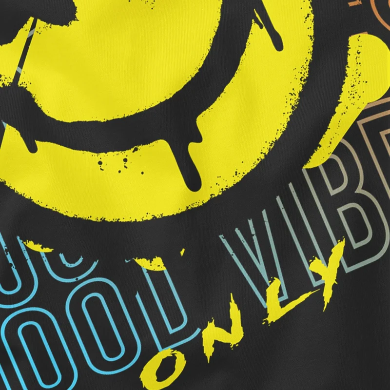 Herren T-Shirt Smiling Face Good Vibes Print Aufdruck Bedruckt Teachwear Fashion Streetstyle