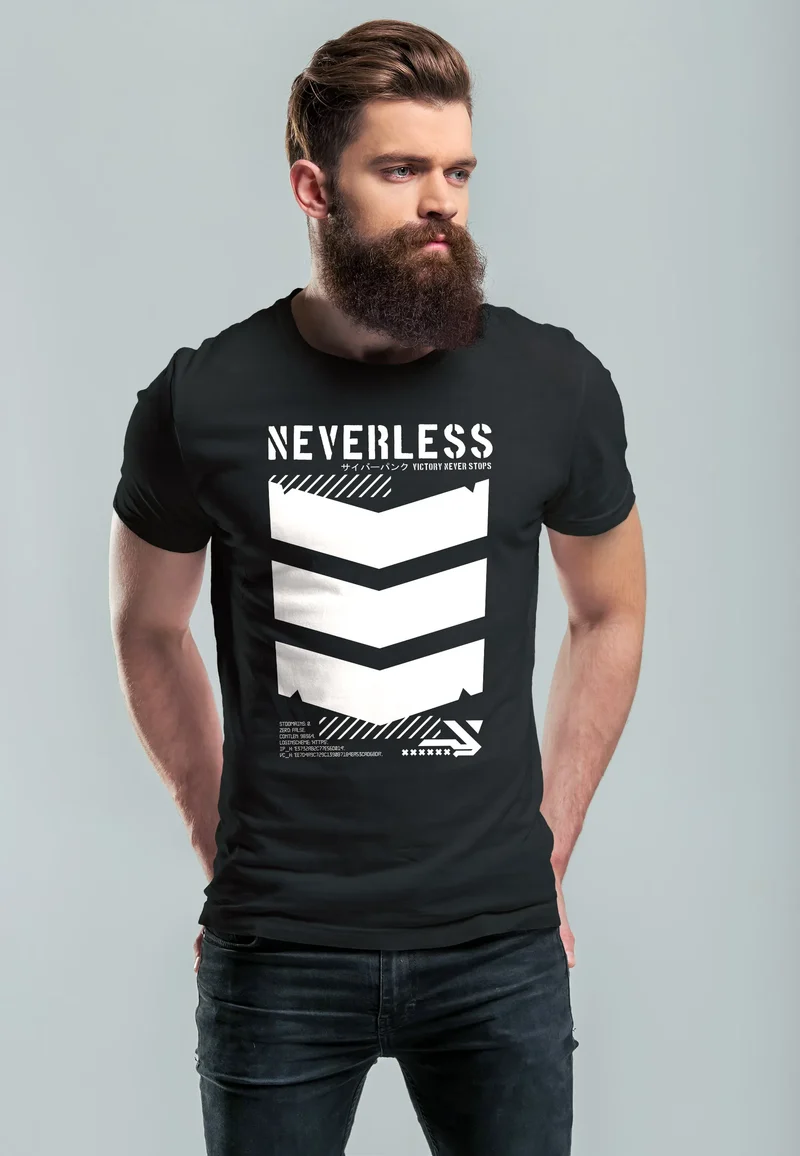 Herren T-Shirt Techwear Trend Motive Japanese Streetstyle Military Fashion Fashion Streetstyle
