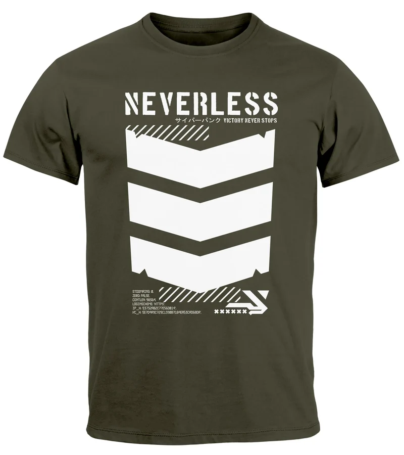 Herren T-Shirt Techwear Trend Motive Japanese Streetstyle Military Fashion Fashion Streetstyle