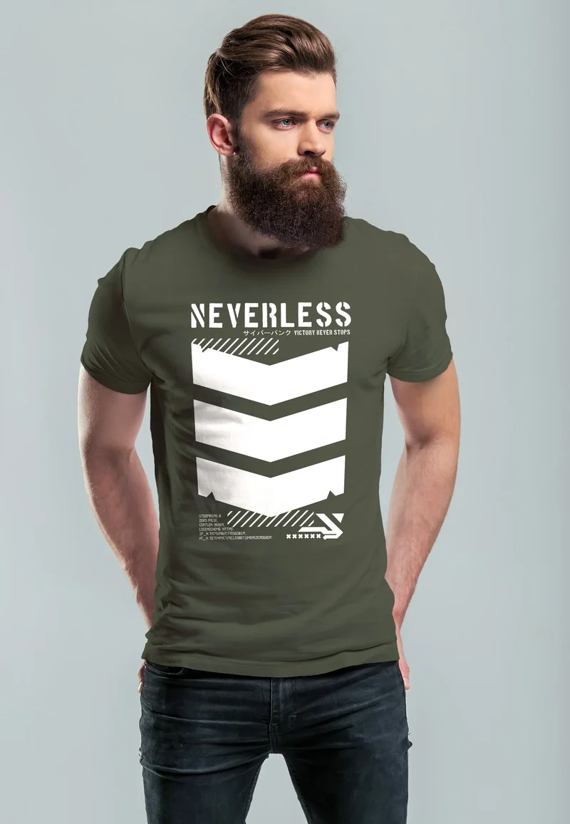 Herren T-Shirt Techwear Trend Motive Japanese Streetstyle Military Fashion Fashion Streetstyle