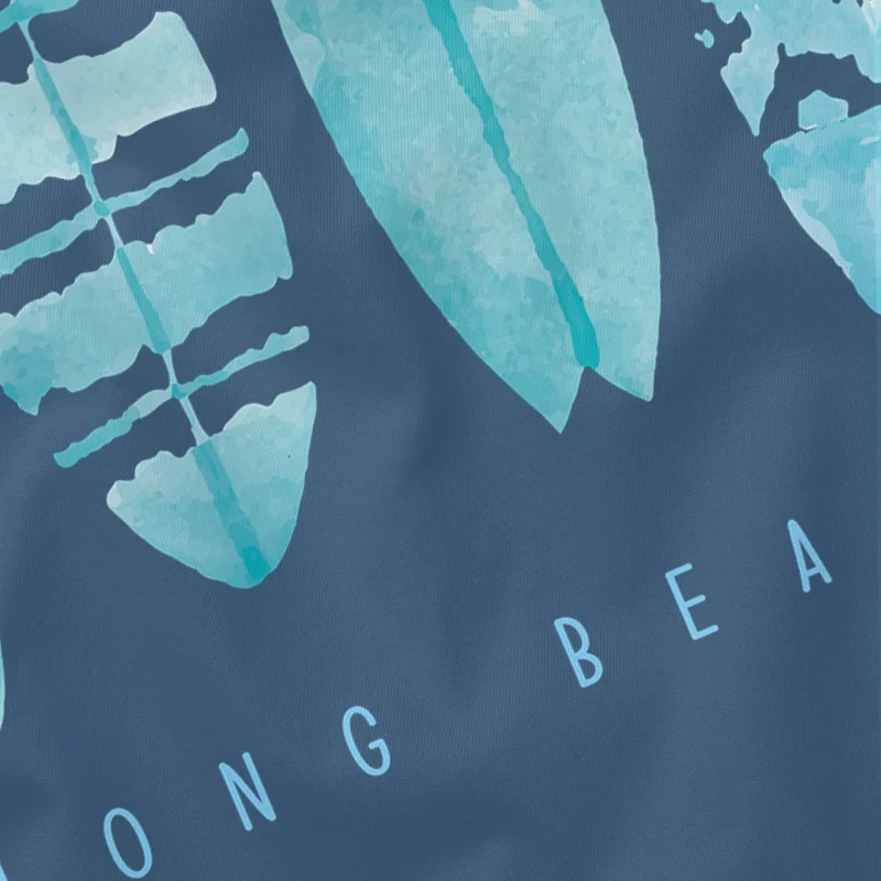 Herren T-Shirt Surfing Fashion Aufdruck Long Beach Surfboard Sommer Strand Streetstyle