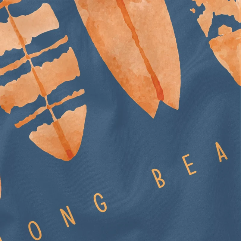 Herren T-Shirt Surfing Fashion Aufdruck Long Beach Surfboard Sommer Strand Streetstyle