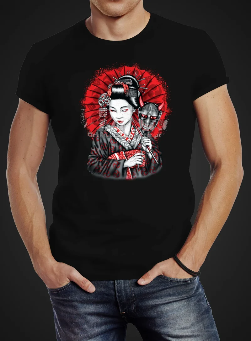 Herren T-Shirt Geisha Japan Slim Fit