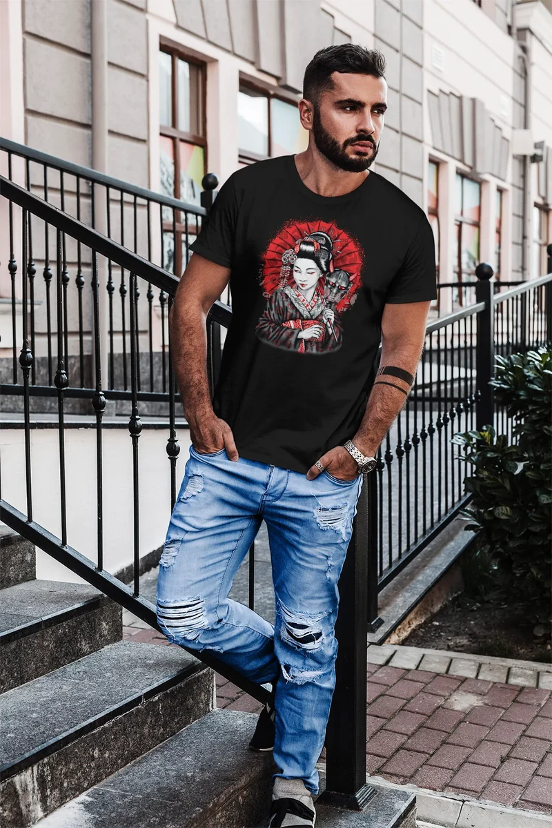 Herren T-Shirt Geisha Japan Slim Fit