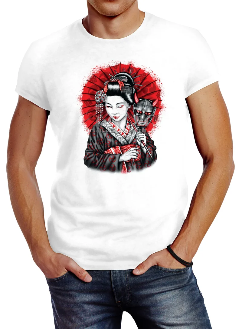 Herren T-Shirt Geisha Japan Slim Fit