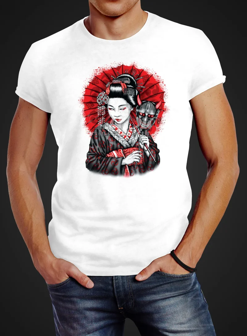 Herren T-Shirt Geisha Japan Slim Fit