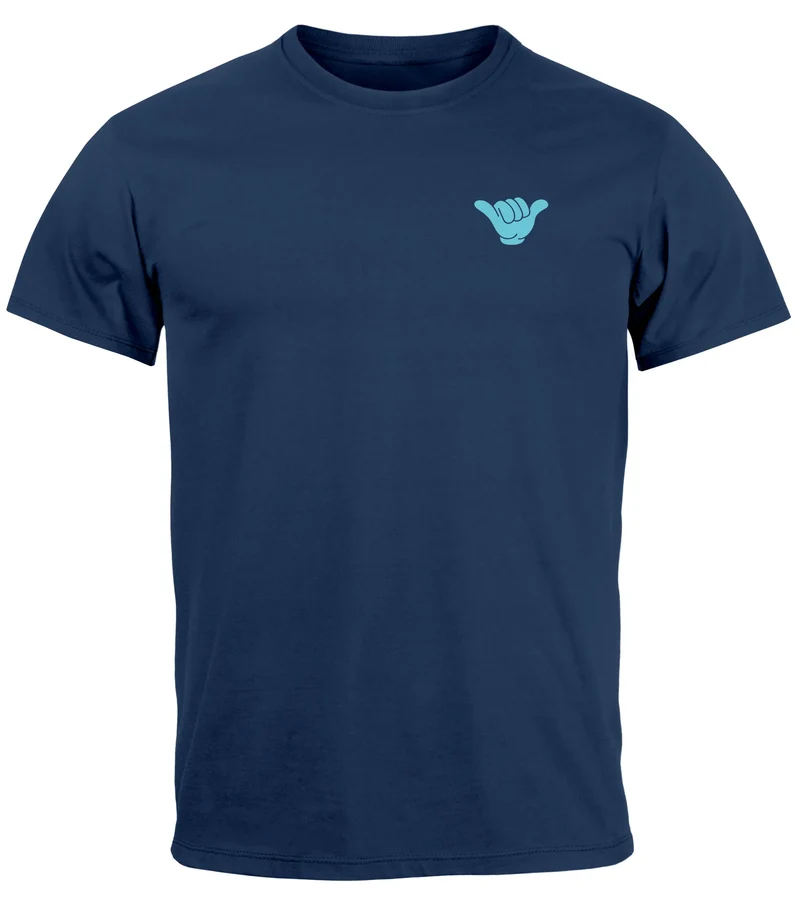 Herren T-Shirt Surfing Surfer Motiv Hang Loose Sommer Sonne Wellen Backprint Fashion Streetstyle