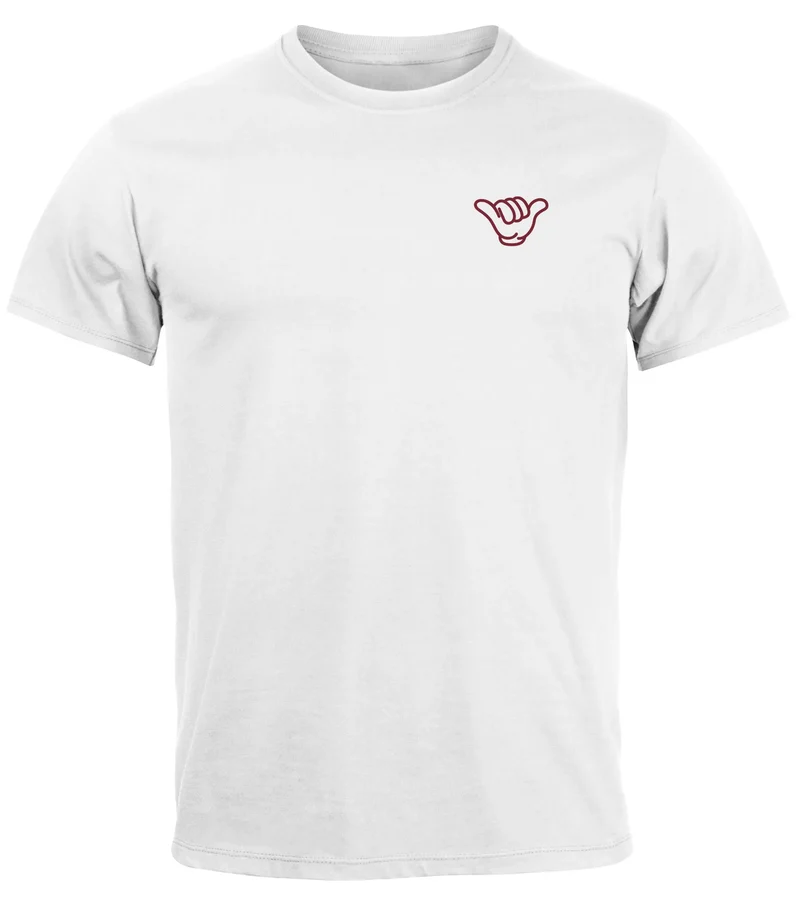 Herren T-Shirt Surfing Surfer Motiv Hang Loose Sommer Sonne Wellen Backprint Fashion Streetstyle
