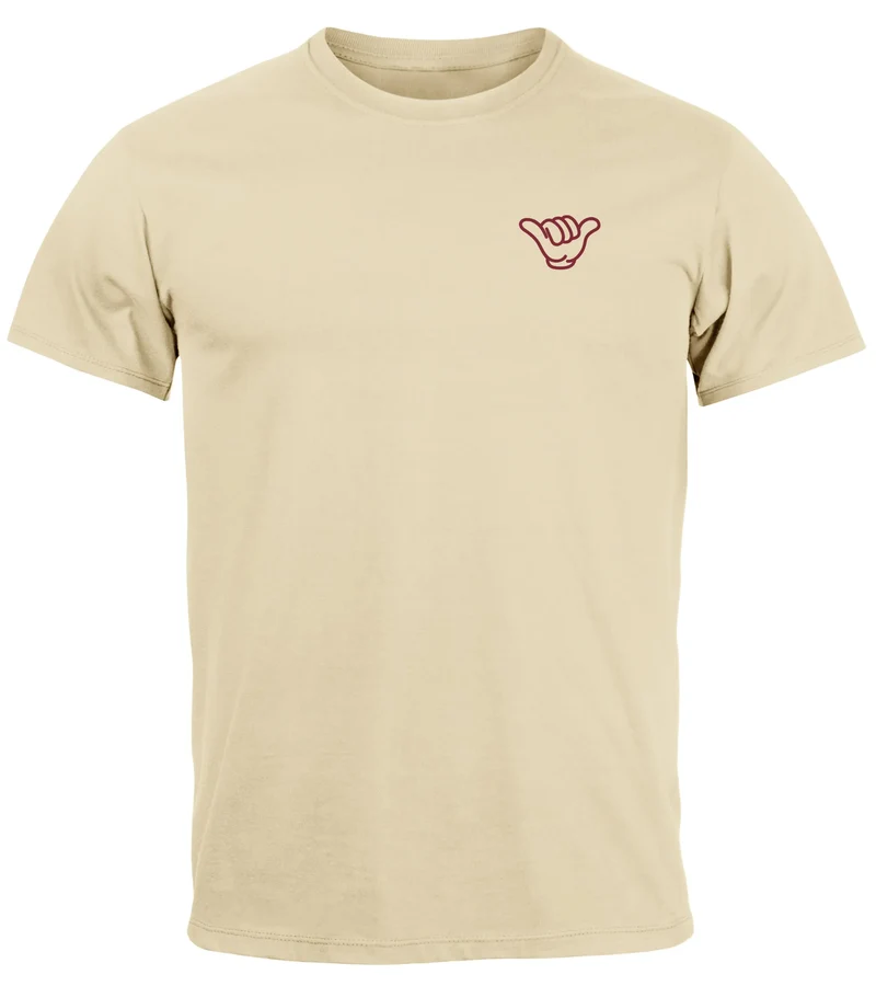 Herren T-Shirt Surfing Surfer Motiv Hang Loose Sommer Sonne Wellen Backprint Fashion Streetstyle