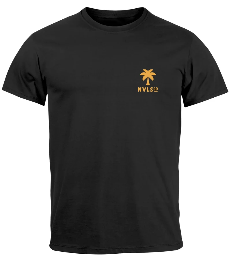 Herren T-Shirt Backprint Tiger Spruch Into the Jungle Palme Sommer Retro Design Fashion Streetstyle