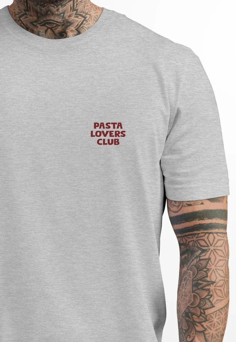 Herren T-Shirt Backprint Katze Rückendruck Brustloge Pasta Lovers Fashion Streetstyle