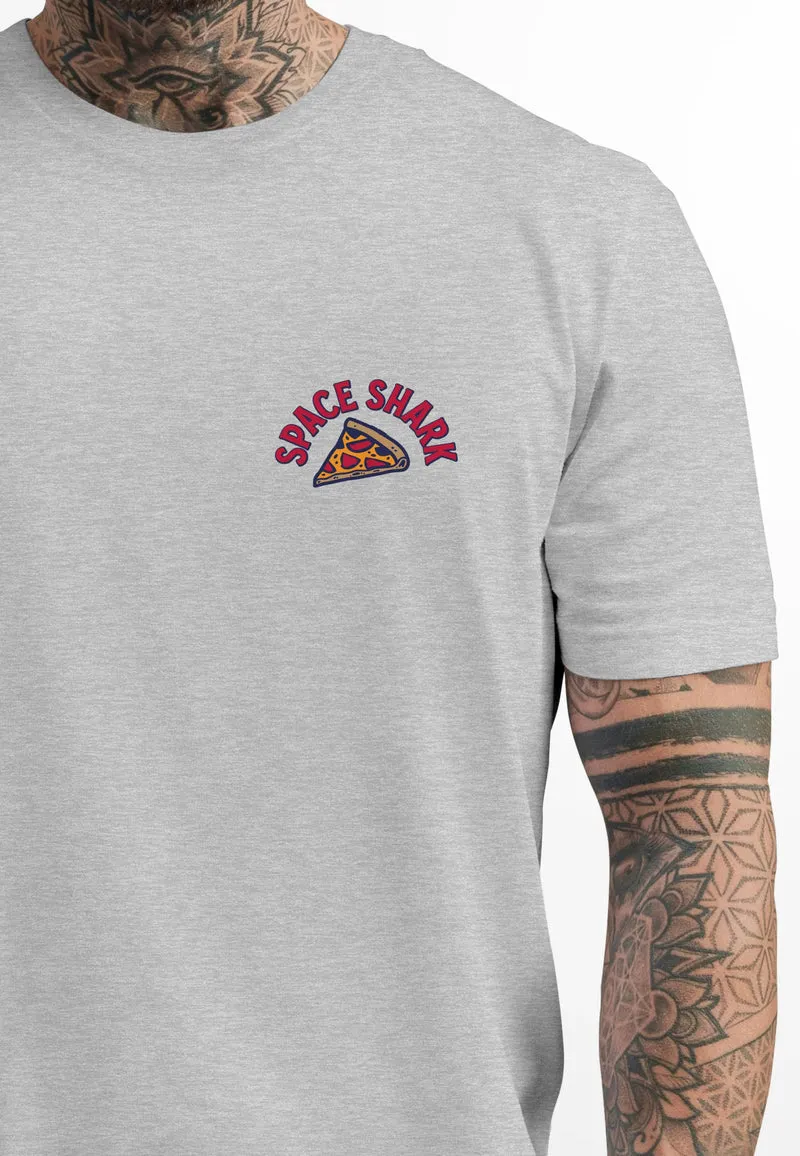 Herren T-Shirt Backprint Rückendruck Schriftzug Hot Pizza Space Shark Astronaut Fashion Streetstyle
