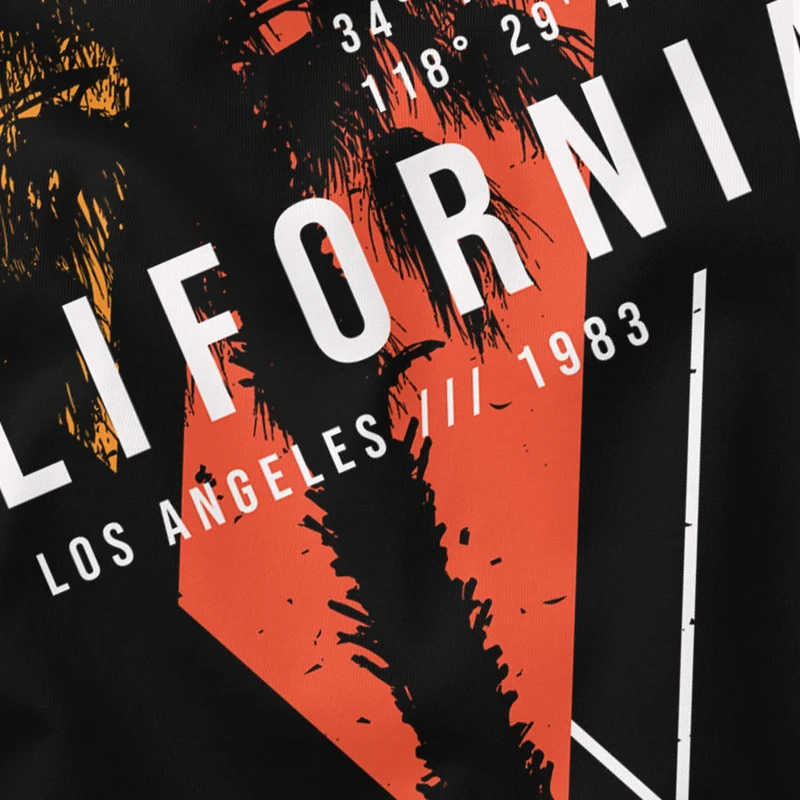 Herren T-Shirt California Los Angeles Surfing Motiv Sommer Fashion USA Streetstyle Print Aufdruck