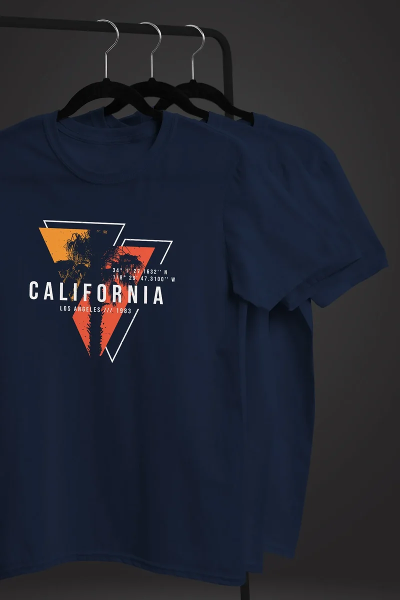 Herren T-Shirt California Los Angeles Surfing Motiv Sommer Fashion USA Streetstyle Print Aufdruck