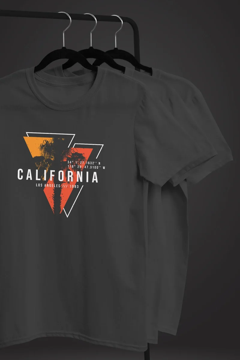 Herren T-Shirt California Los Angeles Surfing Motiv Sommer Fashion USA Streetstyle Print Aufdruck