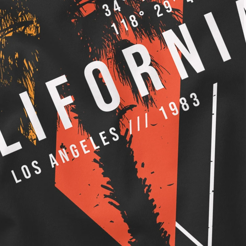 Herren T-Shirt California Los Angeles Surfing Motiv Sommer Fashion USA Streetstyle Print Aufdruck