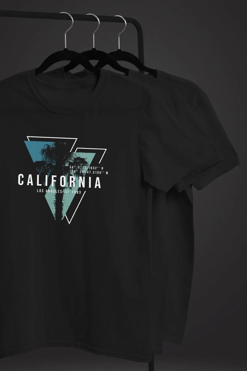 Herren T-Shirt California Los Angeles Surfing Motiv Sommer Fashion USA Streetstyle Print Aufdruck