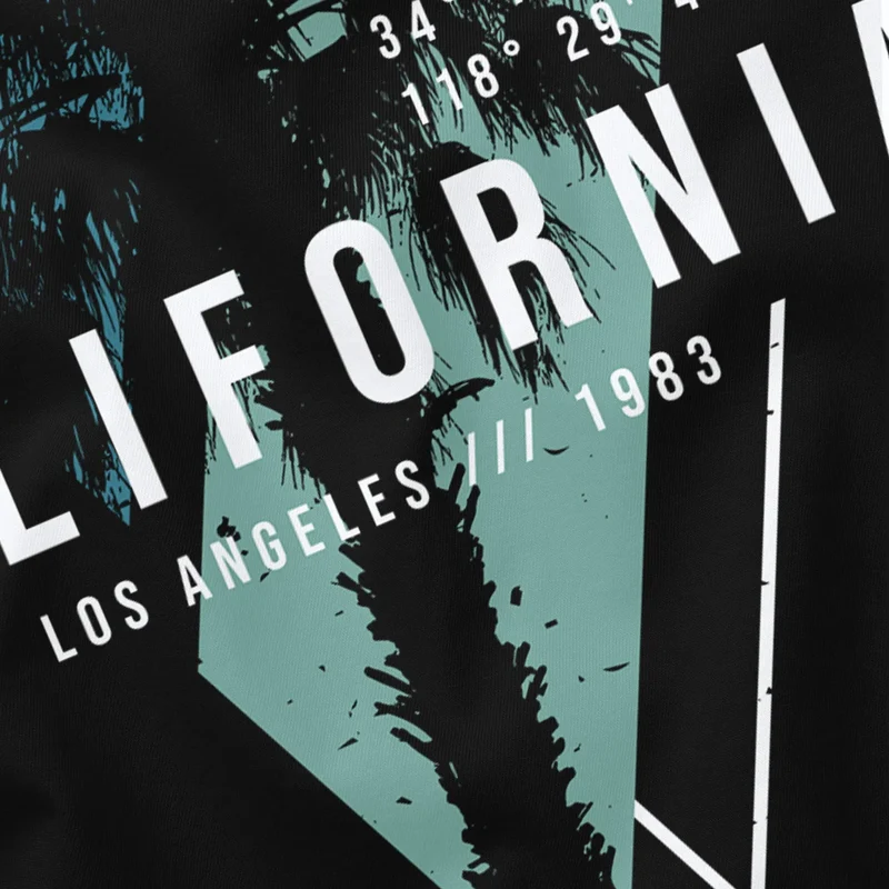 Herren T-Shirt California Los Angeles Surfing Motiv Sommer Fashion USA Streetstyle Print Aufdruck