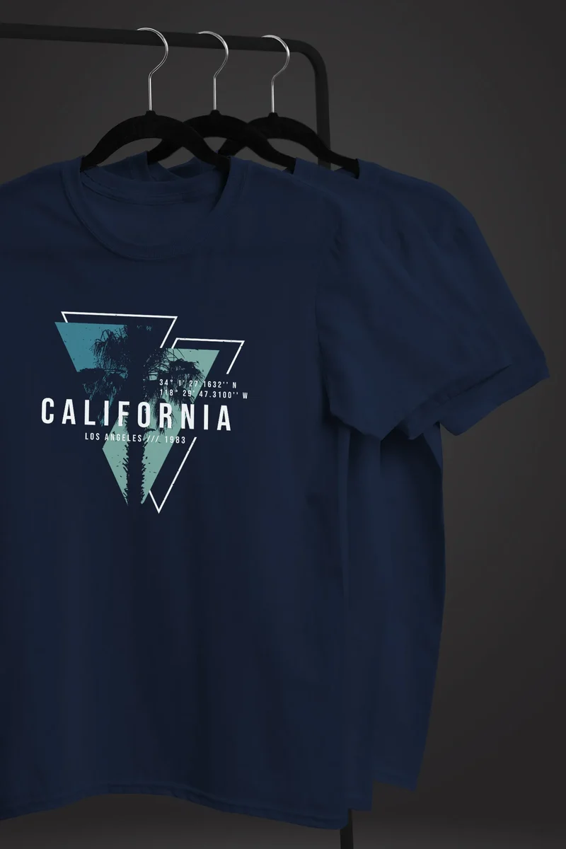Herren T-Shirt California Los Angeles Surfing Motiv Sommer Fashion USA Streetstyle Print Aufdruck
