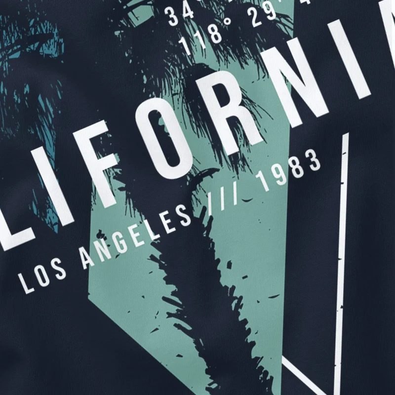 Herren T-Shirt California Los Angeles Surfing Motiv Sommer Fashion USA Streetstyle Print Aufdruck
