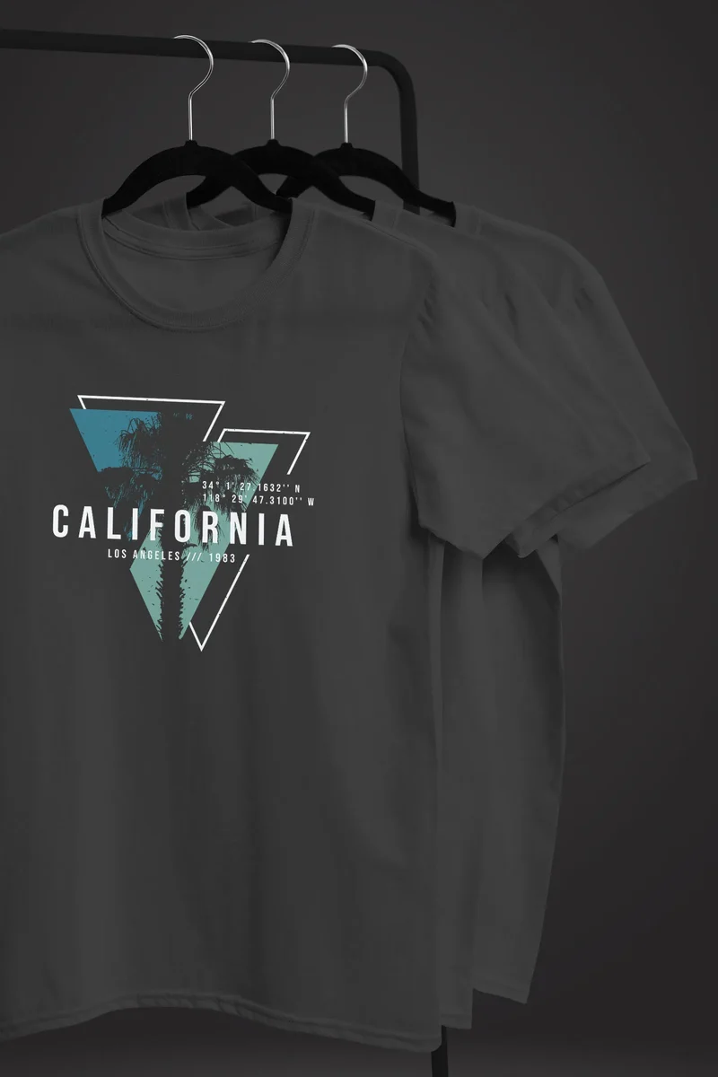 Herren T-Shirt California Los Angeles Surfing Motiv Sommer Fashion USA Streetstyle Print Aufdruck