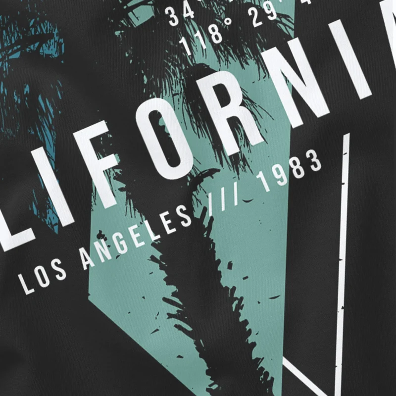 Herren T-Shirt California Los Angeles Surfing Motiv Sommer Fashion USA Streetstyle Print Aufdruck
