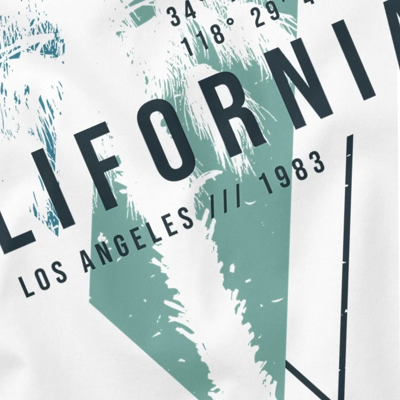 Herren T-Shirt California Los Angeles Surfing Motiv Sommer Fashion USA Streetstyle Print Aufdruck