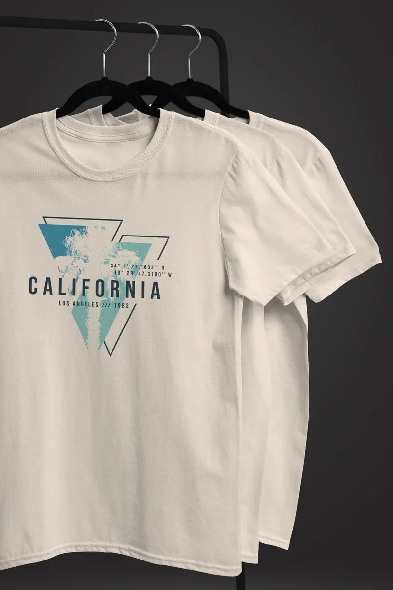 Herren T-Shirt California Los Angeles Surfing Motiv Sommer Fashion USA Streetstyle Print Aufdruck