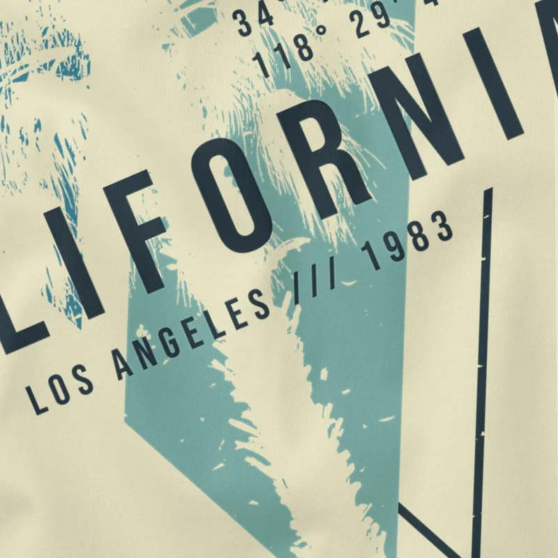 Herren T-Shirt California Los Angeles Surfing Motiv Sommer Fashion USA Streetstyle Print Aufdruck
