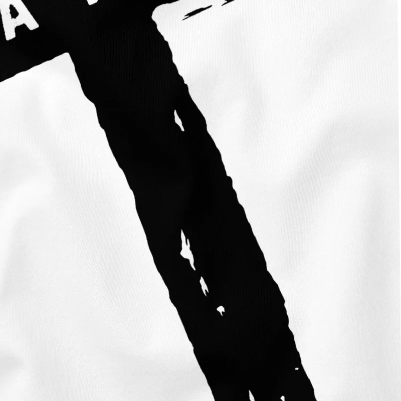 Herren T-Shirt Printshirt Aufdruck Kreuz Cross Faith Glaube Trend-Motiv Techwear Fashion Streetstyle