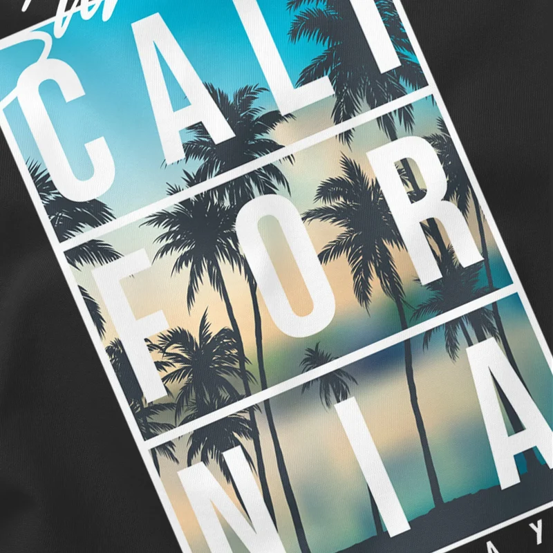 Herren T-Shirt Summer California Holidays Sommer Palmen Foto Print Aufdruck Schrfitzug Fashion Streetstyle