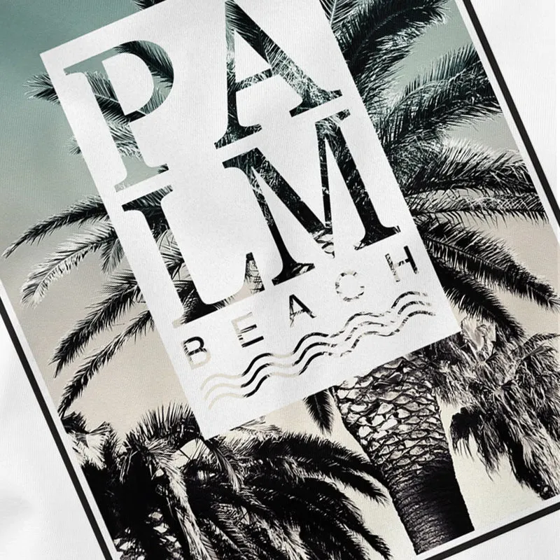 Herren T-Shirt Palm Beach Palmen Wellen Sommer Sonne USA Amerika Fashion Streetstyle