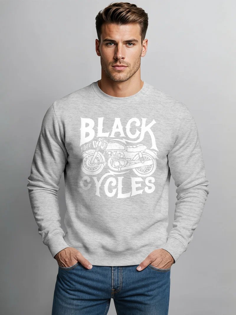 Sweatshirt Herren Motorrad Biker Vintage Retro Rundhals-Pullover