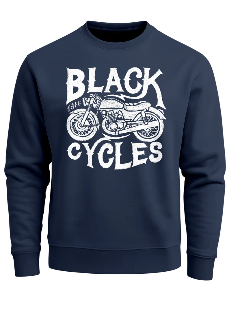 Sweatshirt Herren Motorrad Biker Vintage Retro Rundhals-Pullover