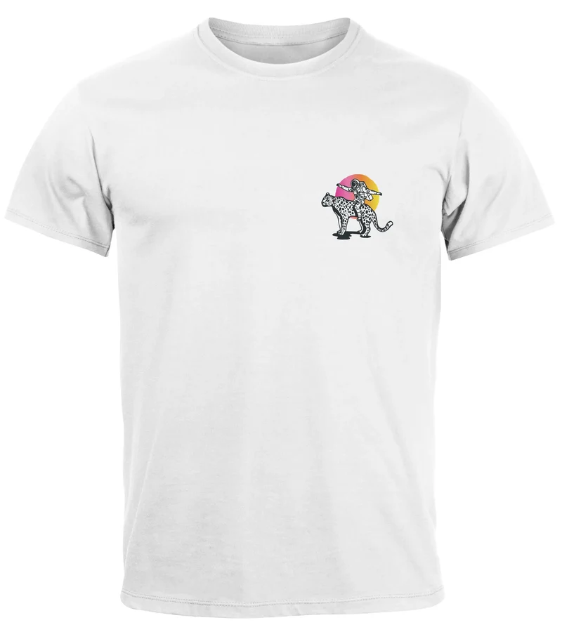 Herren T-Shirt Backprint Rücken-Aufdruck Brustlogo Space Tiger Good Times Fashion Streetstyle