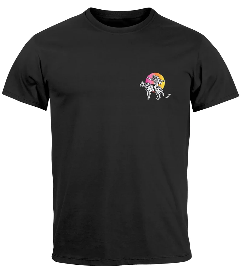 Herren T-Shirt Backprint Rücken-Aufdruck Brustlogo Space Tiger Good Times Fashion Streetstyle