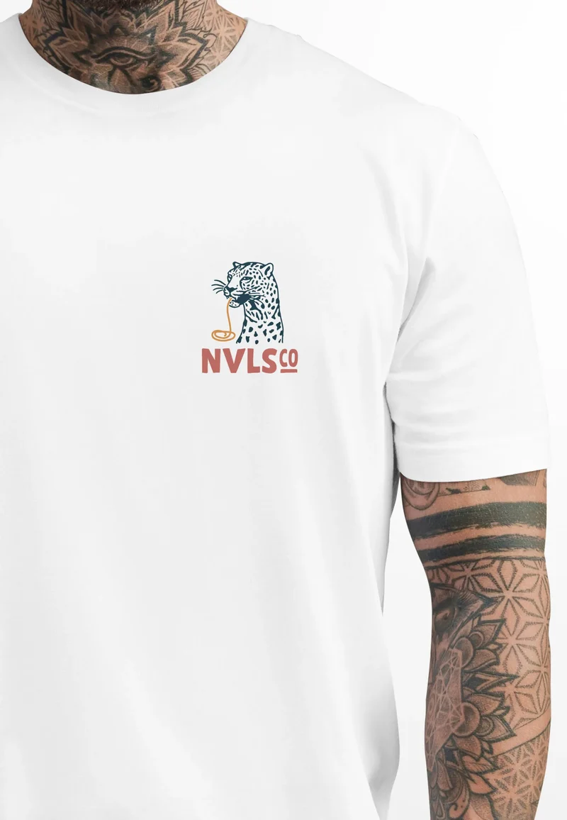 Herren T-Shirt Backprint Aufdruck Schrift Eat Pasta Brustlogo Retro Fashion Streetstyle
