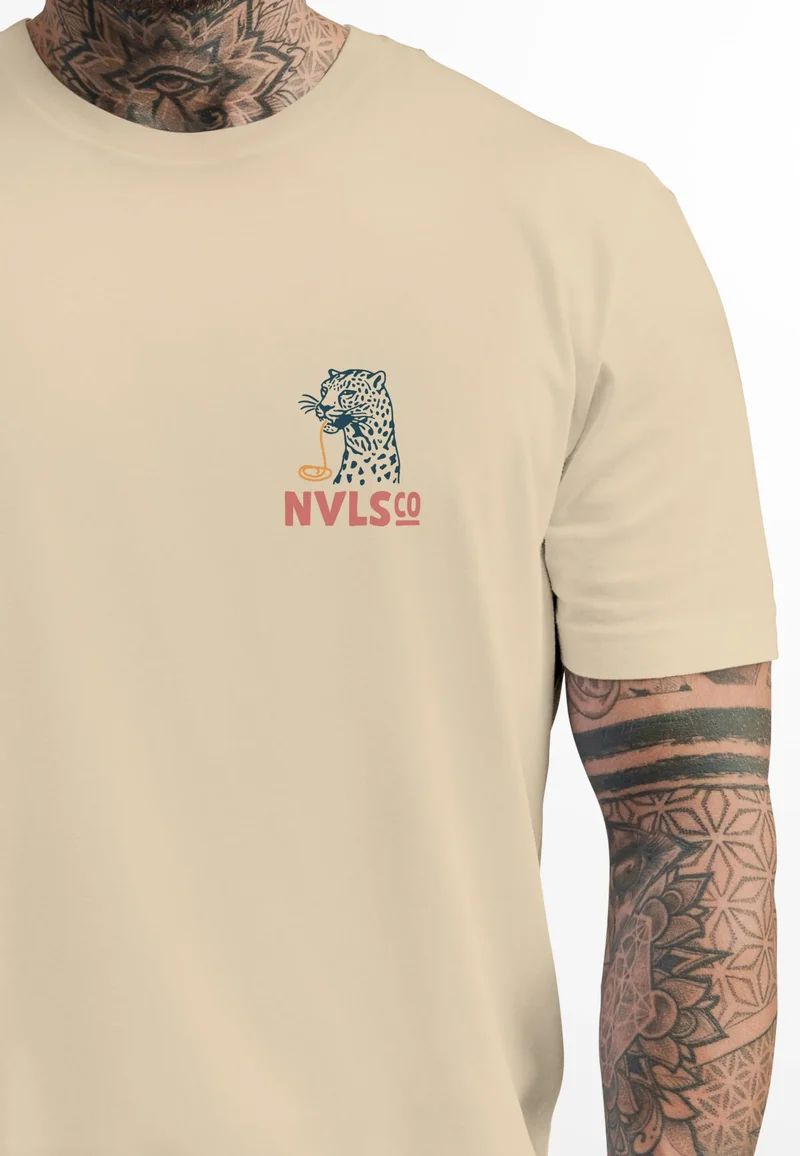 Herren T-Shirt Backprint Aufdruck Schrift Eat Pasta Brustlogo Retro Fashion Streetstyle