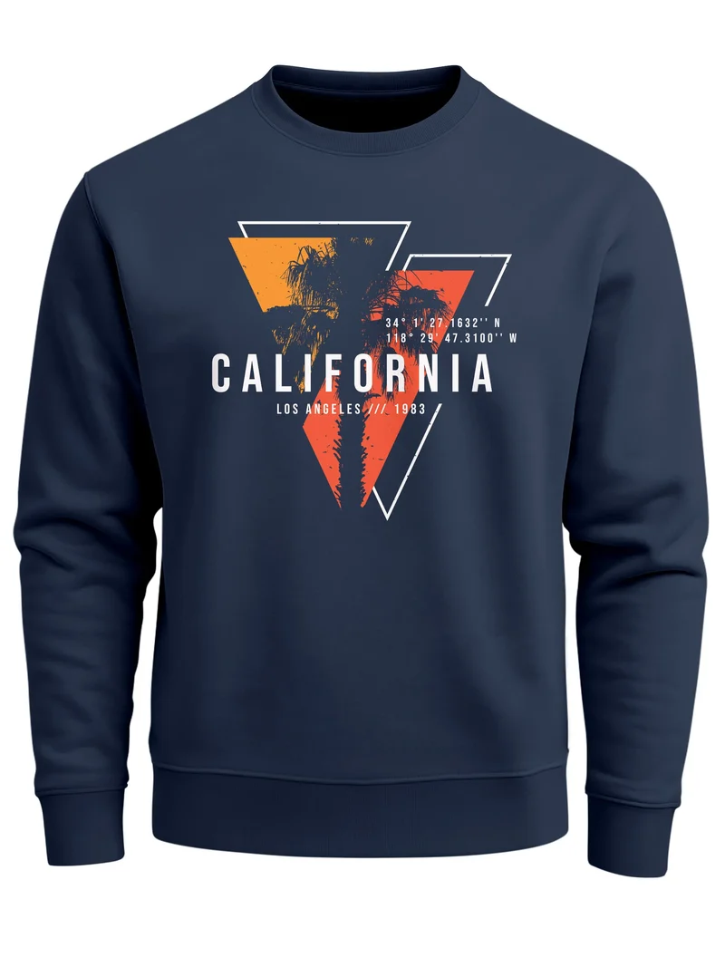Sweatshirt Herren Palmen Kalifornien Los Angeles USA Rundhals-Pullover Fashion Streetwear