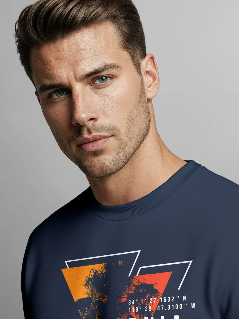Sweatshirt Herren Palmen Kalifornien Los Angeles USA Rundhals-Pullover Fashion Streetwear