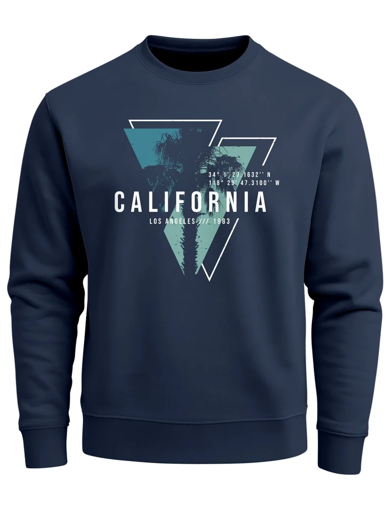 Sweatshirt Herren Palmen Kalifornien Los Angeles USA Rundhals-Pullover Fashion Streetwear