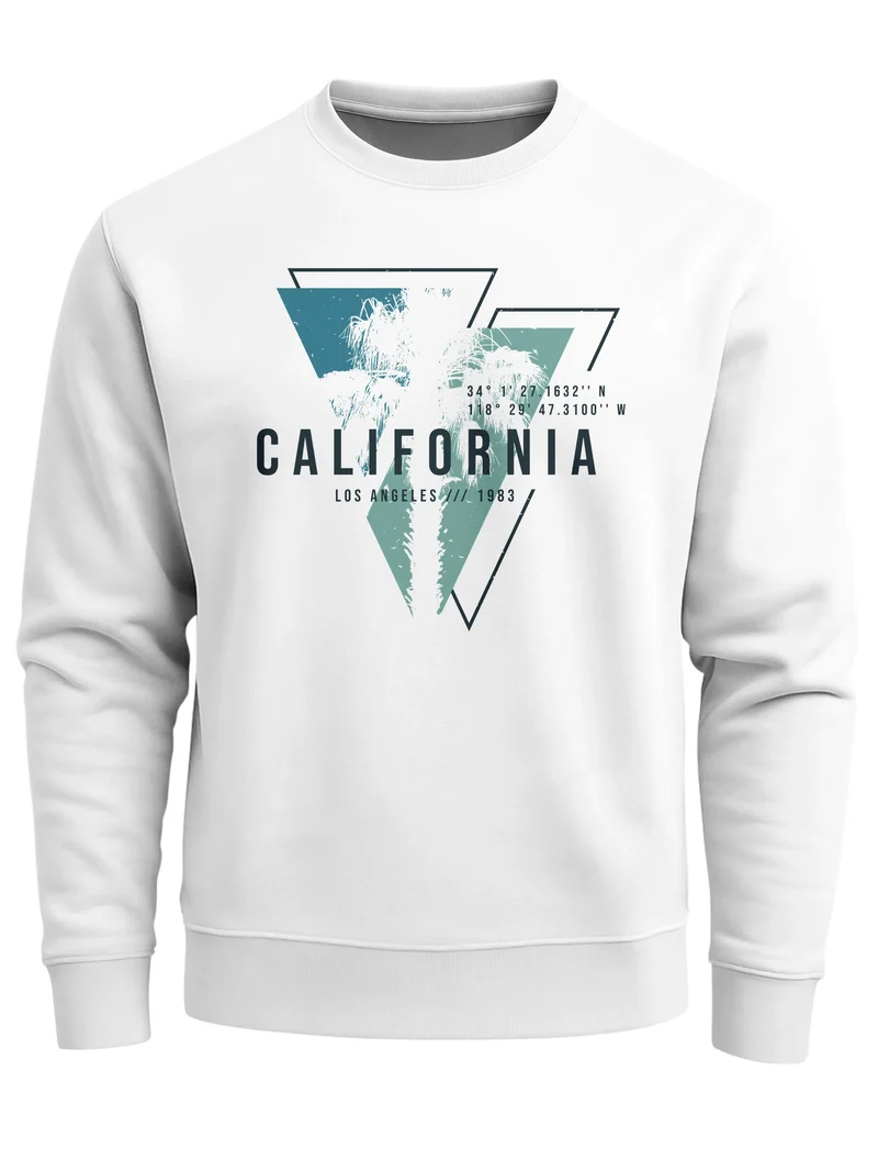Sweatshirt Herren Palmen Kalifornien Los Angeles USA Rundhals-Pullover Fashion Streetwear