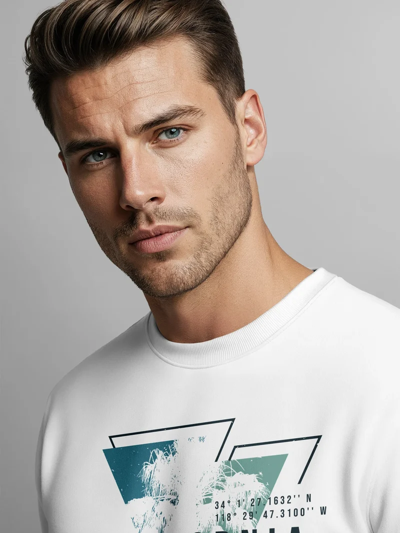 Sweatshirt Herren Palmen Kalifornien Los Angeles USA Rundhals-Pullover Fashion Streetwear